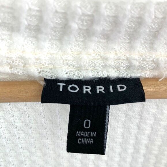 Torrid Women’s Blush Dip-Dye Brushed Waffle Knit Tunic Blouse Pullover Size 0 - Picture 9 of 10